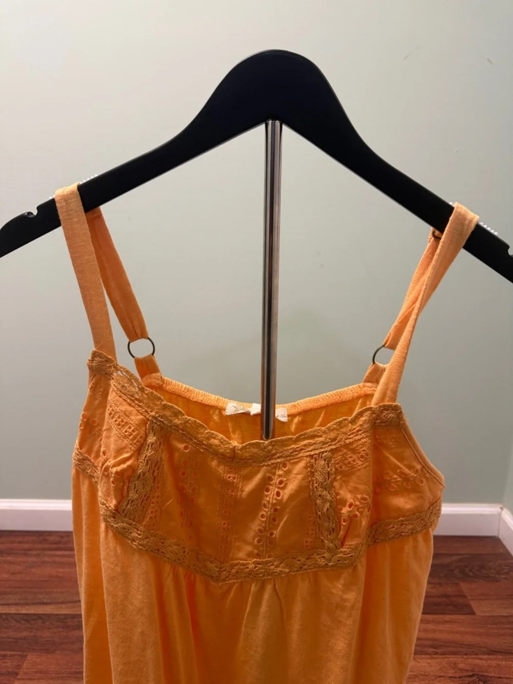 Rewind Orange Eyelet Lace Tank Top - Picture 3 of 6